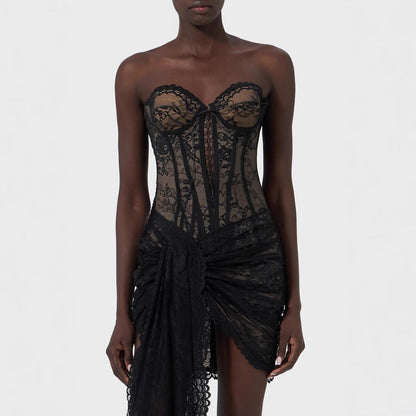 Sleeveless Backless Lace Up Dress Sexy Fashion Dresses