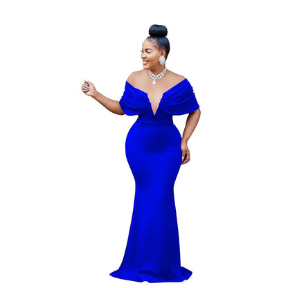 Women's Fashion Wear Solid Color Deep Backless Dresses