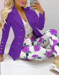 Fashion Printed Long Sleeve Casual Small Suits