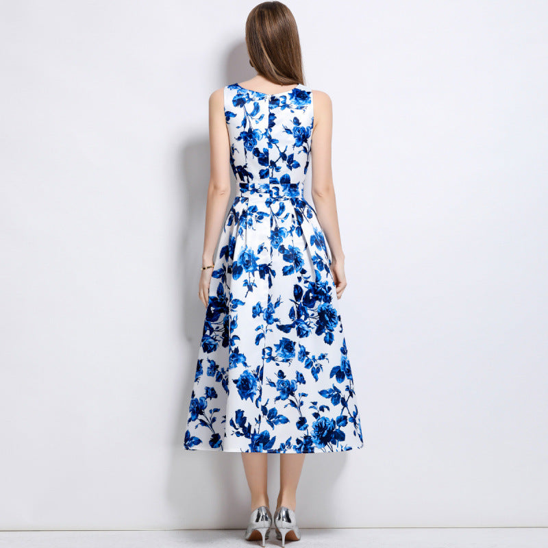 Women's Elegance Sleeveless Dress Summer Waist Slimming Dresses