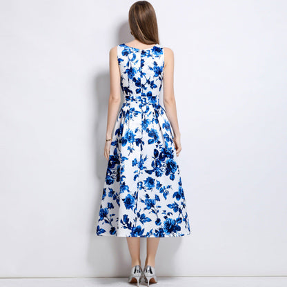 Women's Elegance Sleeveless Dress Summer Waist Slimming Dresses