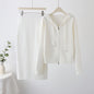 Women's Casual Hot Drilling Hooded Two-piece Dress Suits