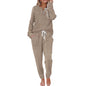 Women's Two-piece Casual Pocket Buckle Sports Trousers Sweaters
