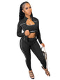 Women's Fashion Wear Zipper Thumb Hole Long-sleeved Suits