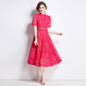 Women's Patchwork Round Neck Dress Summer Waist Slimming Dresses