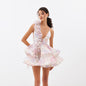 Print Slim Bud Swing Dress Sleeveless Sling Backless Skirts