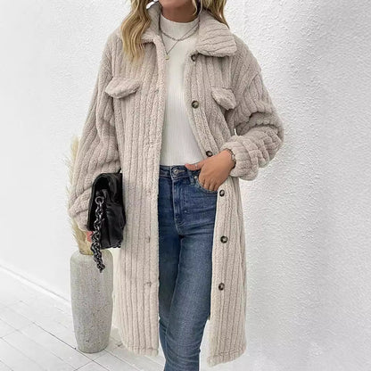 Women's Creative Charming Fur Lapel Plush Coats