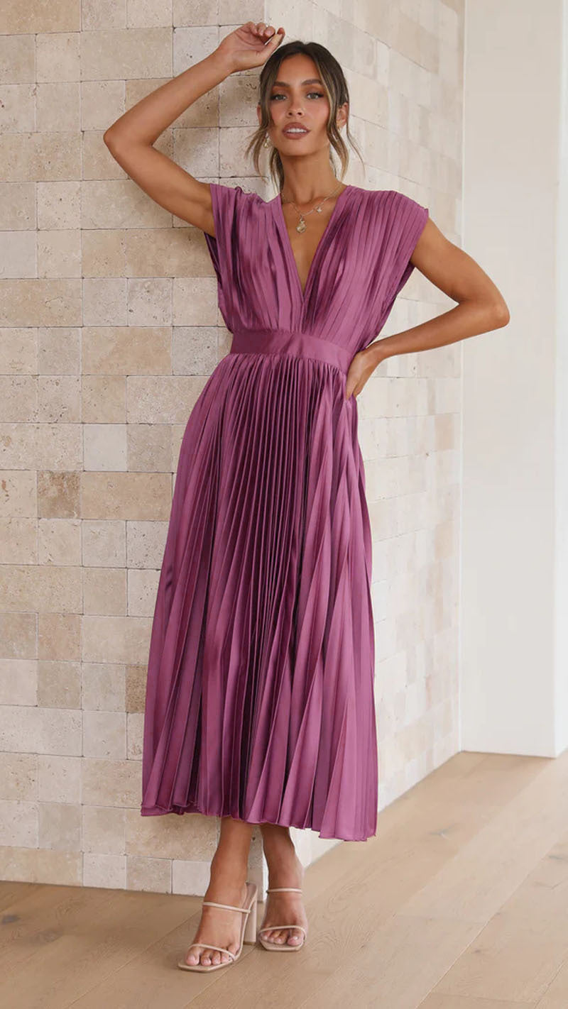 Sexy Pleated Dress Casual Loose Zip Dresses
