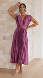 Sexy Pleated Dress Casual Loose Zip Dresses