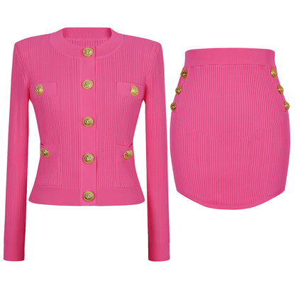 Women's Quality Fashionable Knitted Half-length Outfit Suits