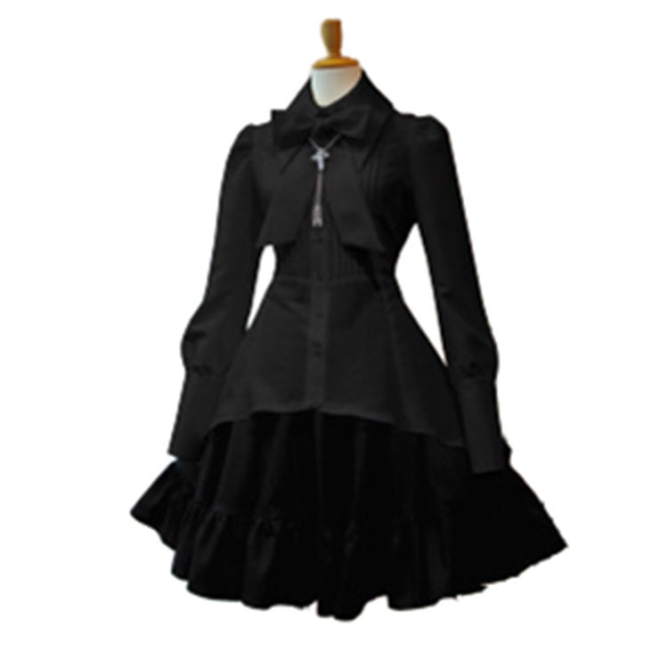 Solid Color Irregular Cinched Large Lapel Bow Dresses