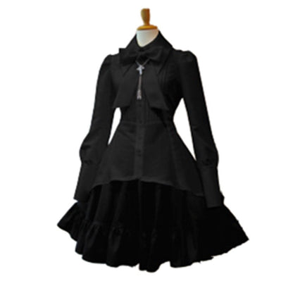 Solid Color Irregular Cinched Large Lapel Bow Dresses