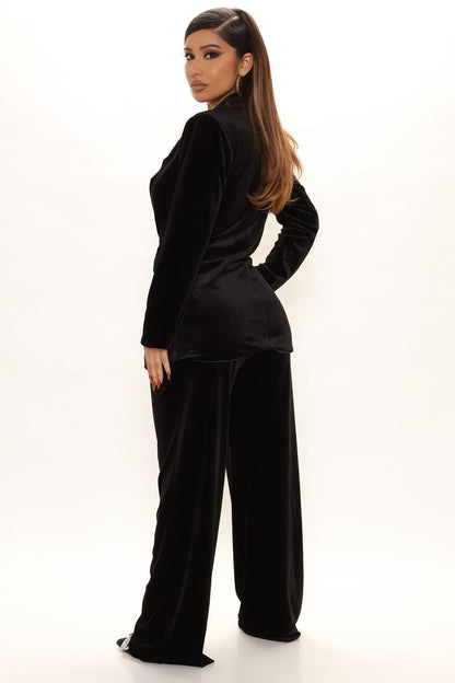 Women's Gold Veet Fashion Casual Solid Color Suits