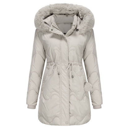 Women's Clothes Detachable Hat Wool Warm Parka Removable Coats