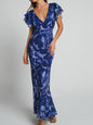 Printed Chiffon Dress Fashionable Elegant Flared Dresses