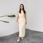 Women's Round Neck Sleeveless Ruffled Elegant Dress Dresses