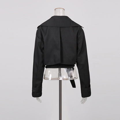 Women's Style Temperament Long Sleeve Solid Color Coats