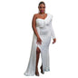 Women's African Dress Fashion One Shoulder Sequin Dresses