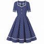 Women's Square Collar Polka Dot Temperament Slimming Large Clothing