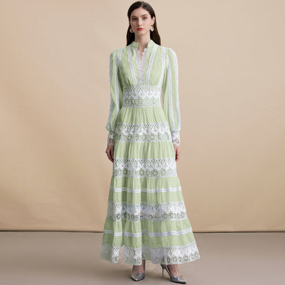 Women's Dress Stitching Lace Edge Design Sense Dresses
