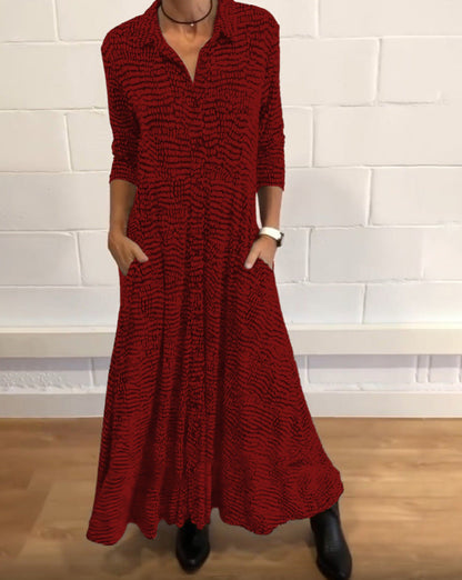 Women's Fashion Printed Long Sleeve Dress Dresses