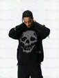 Skull Pattern Personality Street Ripped Pullover Sweaters