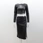 Women's Sequined Sexy Party Nightclub Long-sleeved Split Sequin Suits