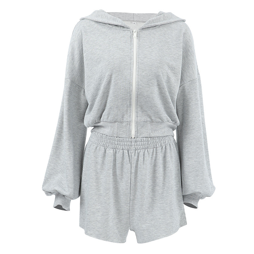 Women's Autumn Hooded Long Sleeve Loose Two-piece Suits