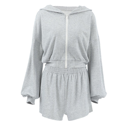Women's Autumn Hooded Long Sleeve Loose Two-piece Suits