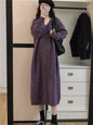 Women's Style Purple Long Dress Simple Western Knitted Dresses