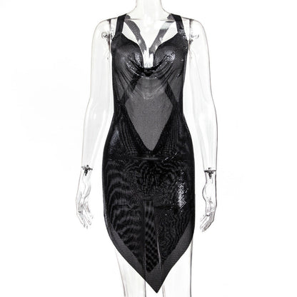 Backless Metal Strap Dress Nightclub Sexy Dresses