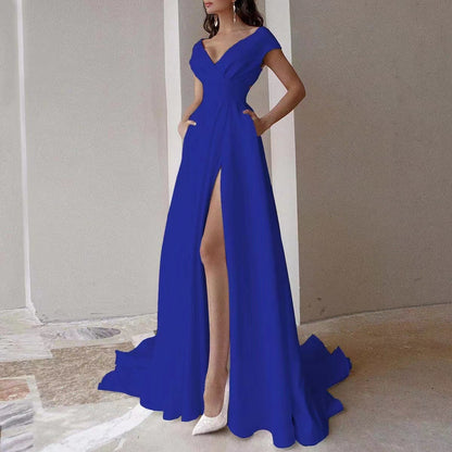 White Medium Waist Solid Color Temperament Dresses