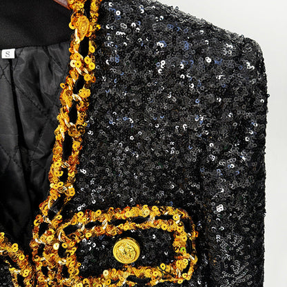 Glamorous Casual Graceful Fashionable Sequined Chain Jackets