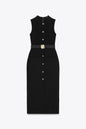Women's Belt Sleeveless Round Neck Midi Dress Dresses