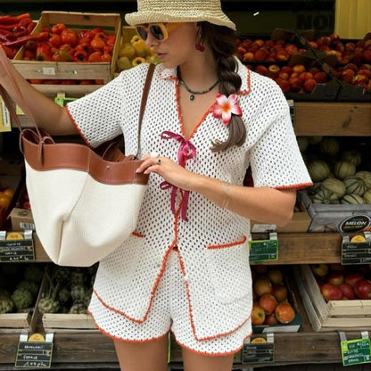 Classy Beach Style Fashion Ladies Knitting Suits