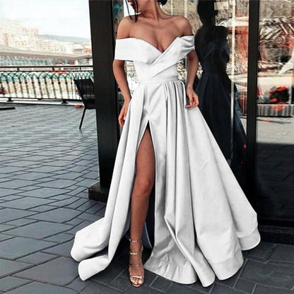 Women's Classy Dress Summer Deep Satin Wedding Dresses