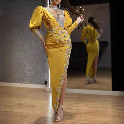 Women's Dress Large Swing Sexy Gold Trailing Wedding Dresses