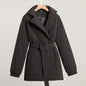 Cotton Winter Thickened Slimming Cinched Solid Coats