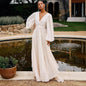 Women's Long-sleeved Oversized Jacquard Pleated Lantern Sleeve Dresses