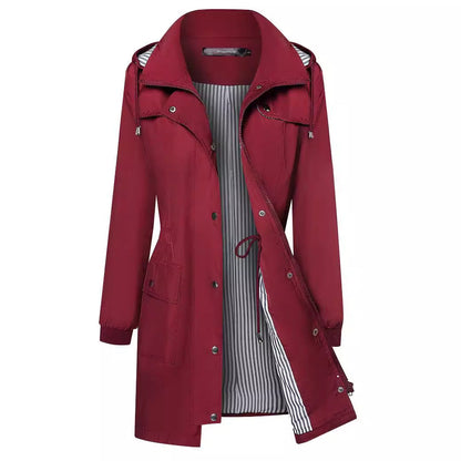 Women's Raincoat Waterproof Windbreaker Striped Mountaineering Outdoor Coats