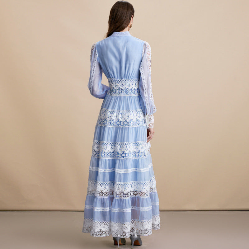 Women's Dress Stitching Lace Edge Design Sense Dresses