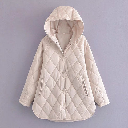 Women's Autumn Hooded Home Leisure Loose Cotton Coats