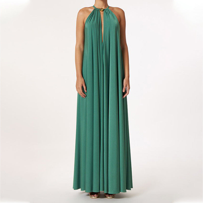 Women's Fashion Summer Elegant Halter Sleeveless Loose Dresses
