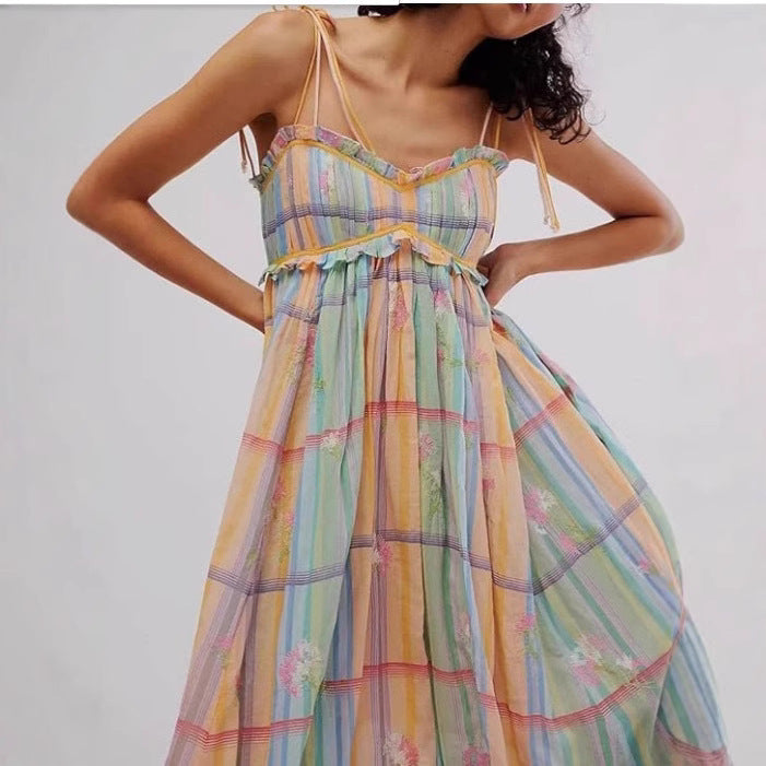 Up Floral Digital Print Ruffled Holiday Dresses
