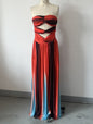 Graceful Tube Hollow Backless Color Matching Dresses