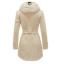 Women's Trench Woolen Plaid Hoodie Elegant Double-breasted Coats