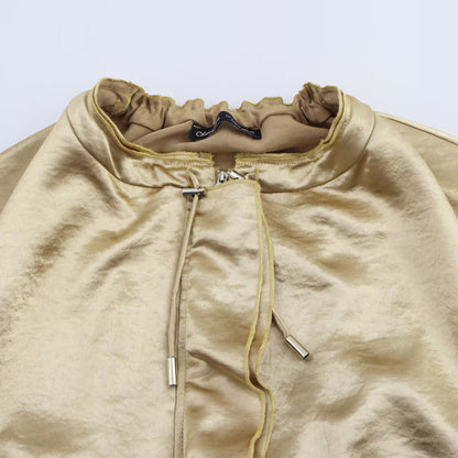 Women's Spring Laminated Decoration Silk Satin Texture Blouses