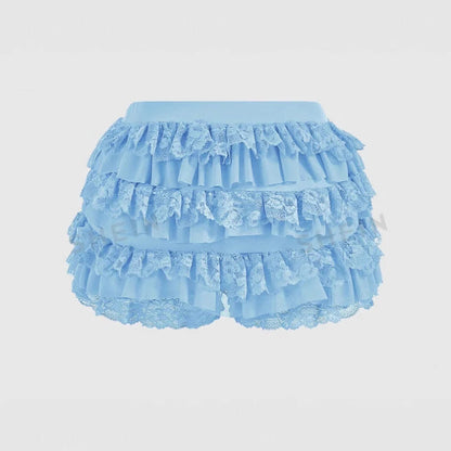 Beach Hot Ruffled Wave Solid Color Shorts