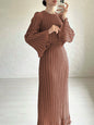 Women's Autumn Dress Elegant Pleated Bell Sleeve Dresses