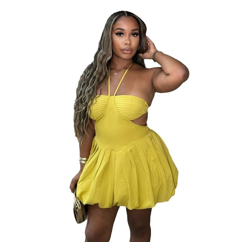 Women's Sweet Fresh Halter Tube Backless High Skirts